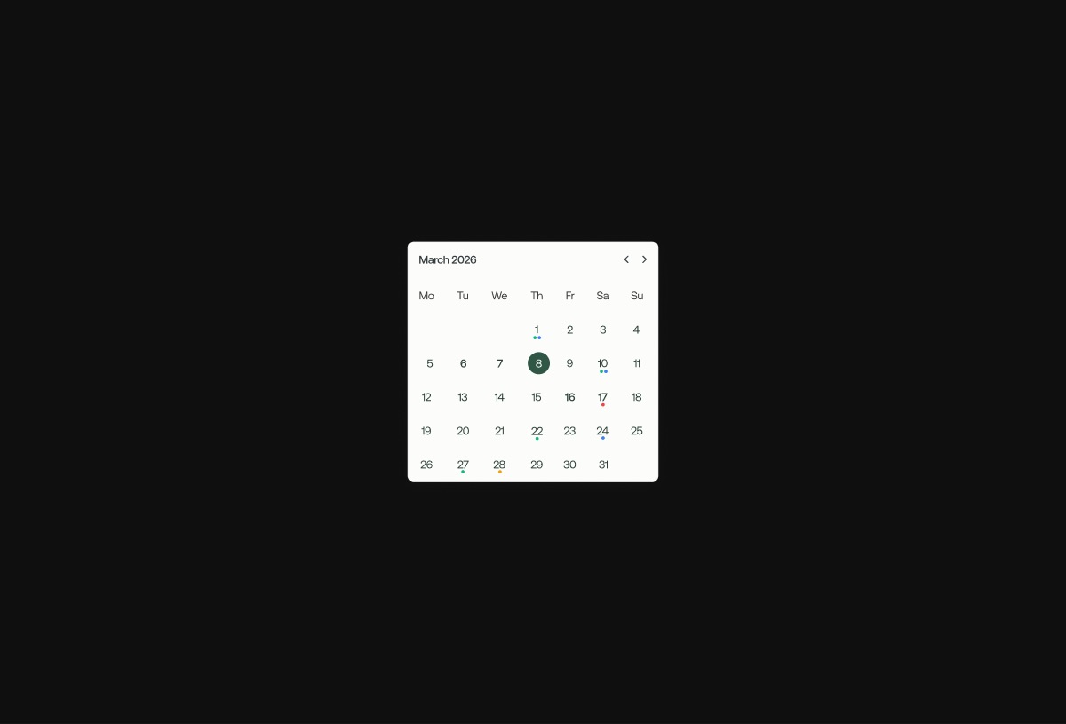 Calendar preview