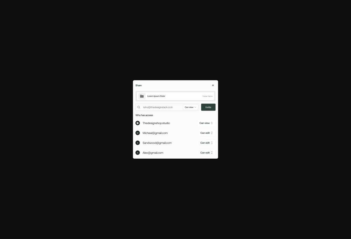 Share Popup preview